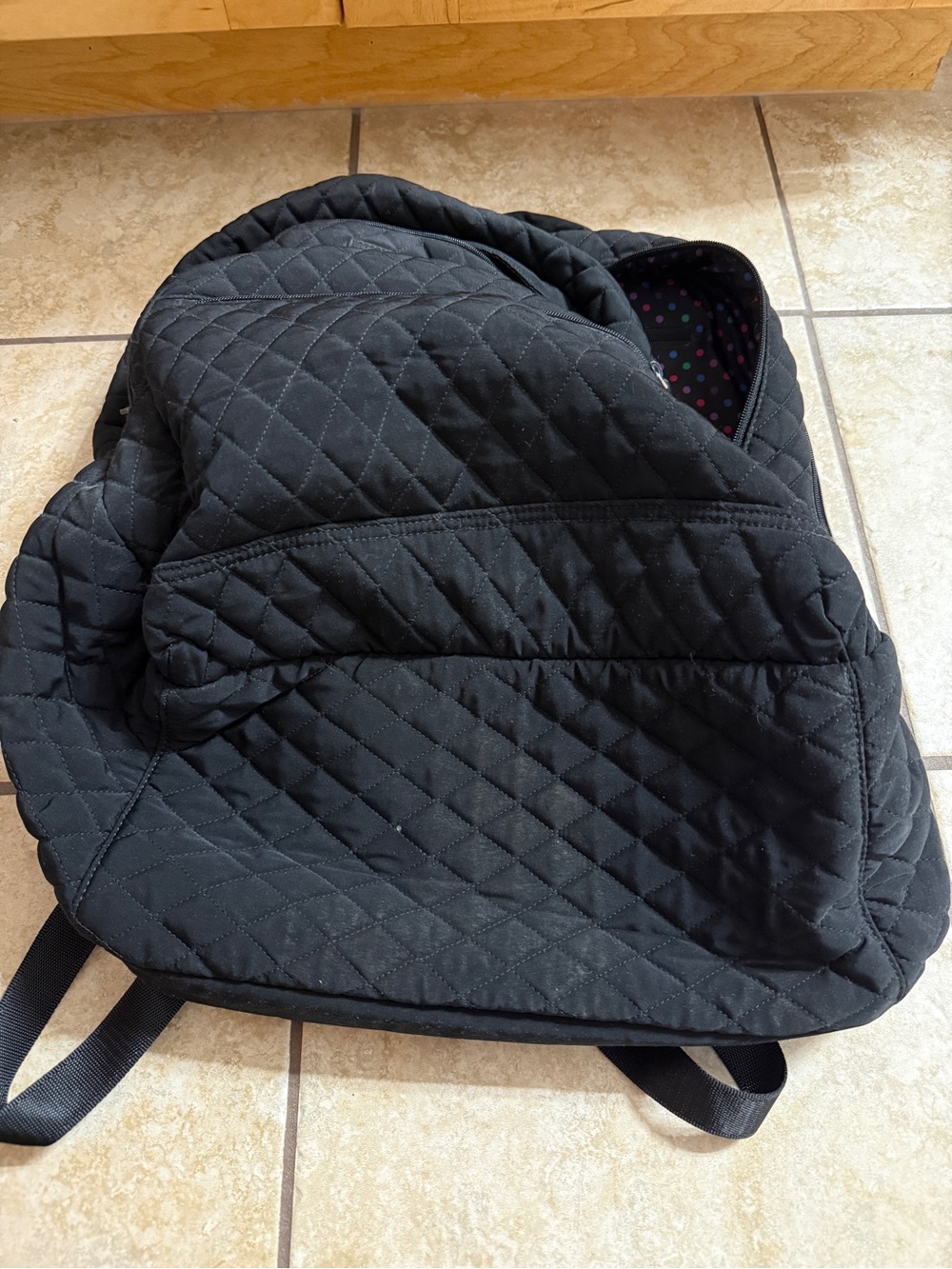 Vera Bradley Quilted Black Backpack - Picture 9 of 9
